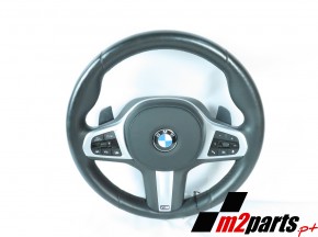 Volante M com Patilhas e Airbag Seminovo/ Original BMW 5 (G30, F90)/BMW 5 Touring (G31)/BMW 6 Gran Turismo (G32) 32308008182